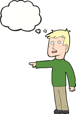 Bir insan tarafından çizilmiş düşünce baloncuğu olan bir adam.