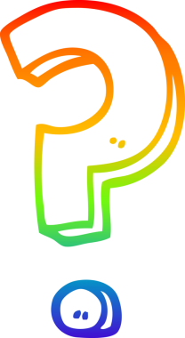 gökkuşağı gradyan çizgi çizimi bir insan tarafından çizilmiş soru işareti