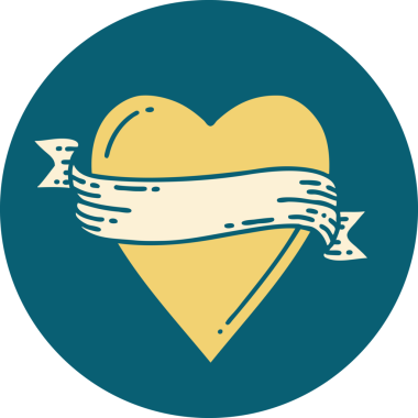 Bir insan tarafından çizilmiş kalp ve bayrağın ikonik dövme şekli