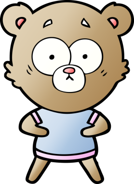 Bir insan tarafından çizilmiş bir çizgi film karakteri.