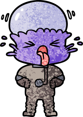 Bir insan tarafından çizilmiş iğrenç bir çizgi film uzaylısı.