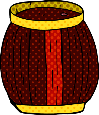 Bir insan tarafından çizilmiş bir fıçının karalaması.