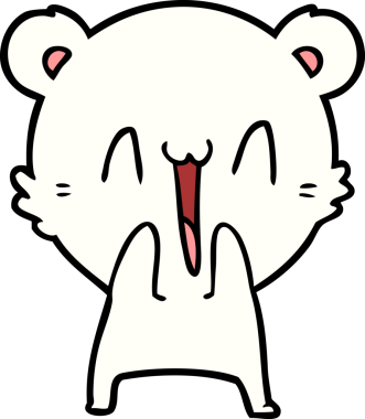 Bir insan tarafından çizilmiş mutlu kutup ayısı karikatürü