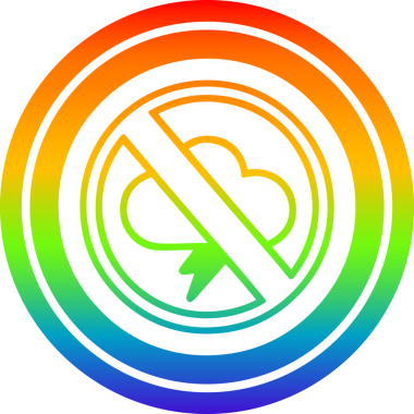 hiçbir fırtına dairesel simgesi gökkuşağı gradyan bir insan tarafından çizilen bitiş