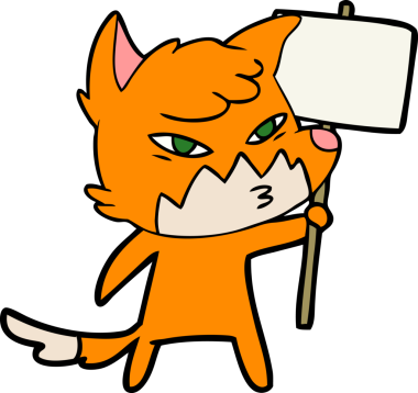 Bir insan tarafından çizilmiş akıllı çizgi film tilkisi.