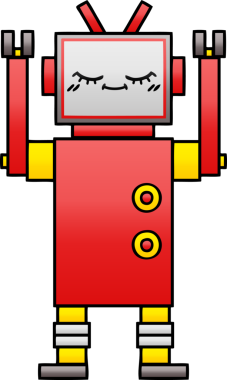Bir insan tarafından çizilmiş bir robotun gölgelenmiş çizimi