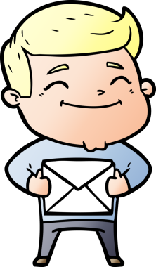 Bir insan tarafından çizilmiş mutlu karikatür adamı.