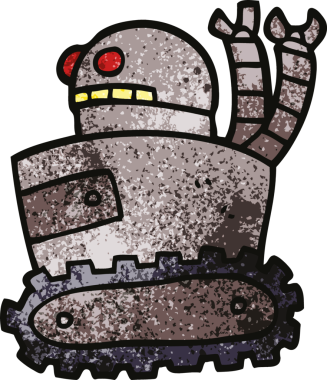 Bir insan tarafından çizilmiş karalama robotu.