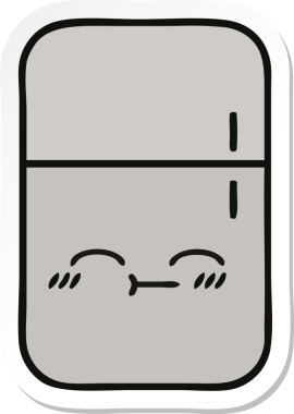 Bir insan tarafından çizilmiş şirin bir buzdolabı etiketi.