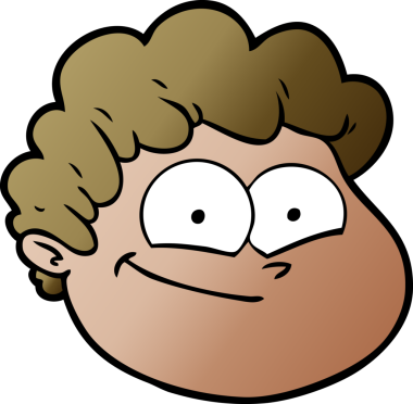 Bir insan tarafından çizilmiş erkek yüzü.