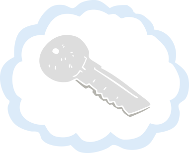 Bir insan tarafından çizilmiş kapı anahtarının düz renk çizimi