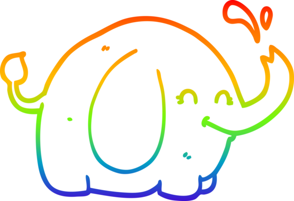 gökkuşağı gradyanı bir insan tarafından çizilmiş bir fil çizimi