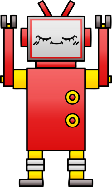 Bir insan tarafından çizilmiş bir robotun gölgelenmiş çizimi