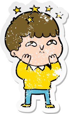 Bir çizgi filmin sıkıntılı çıkartması Bir insan tarafından çizilmiş hayret verici bir çocuk