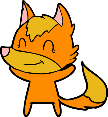 Bir insan tarafından çizilmiş tilki çizgi film karakteri