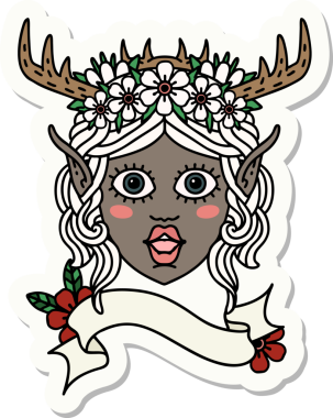 Bir insan tarafından çizilmiş bir Elf Druid karakterinin çıkartması.