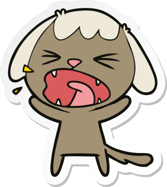 Bir insan tarafından çizilmiş şirin bir köpeğin çıkartması.