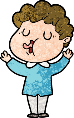 Bir insan tarafından çizilmiş çizgi film şarkıcısı.