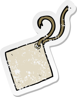 Bir insan tarafından çizilmiş karikatür hediye etiketi.