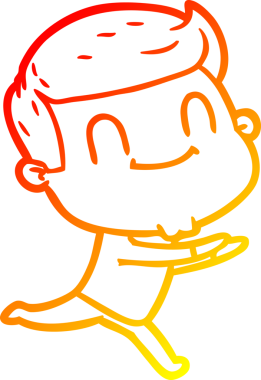 Bir insan tarafından çizilmiş, karikatür dostu bir adamın sıcak çizgi çizimi