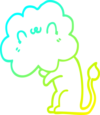 Bir insan tarafından çizilmiş karikatür aslanı çizimi.