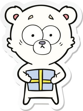 Bir insan tarafından çizilmiş sinirli bir kutup ayısı karikatürü.