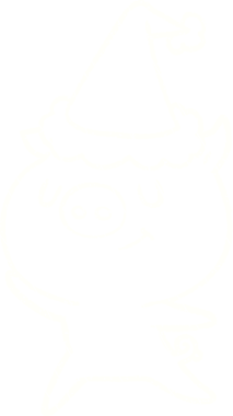 Bir insan tarafından çizilmiş neşeli domuz tebeşiri.