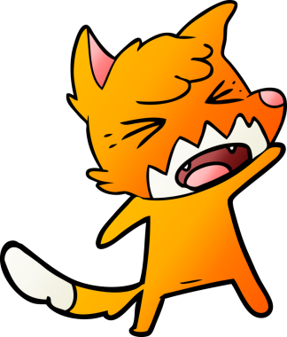 Bir insan tarafından çizilmiş kızgın çizgi film tilkisi.