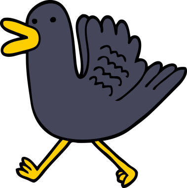 Bir insan tarafından çizilmiş çizgi film ördeği