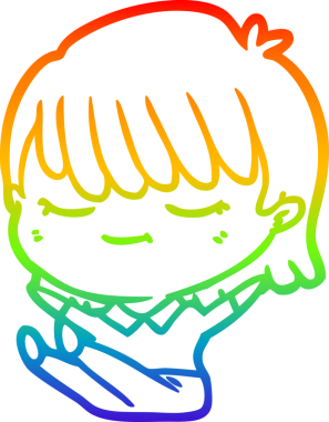 gökkuşağı gradyan çizimi bir insan tarafından çizilmiş bir karikatür kadın