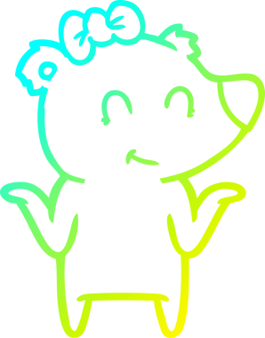 Bir insan tarafından çizilmiş bir dişi ayı çizgi filmi.