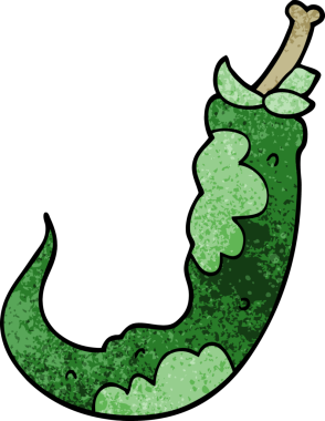 Bir insan tarafından çizilmiş kırmızı biber karalaması.