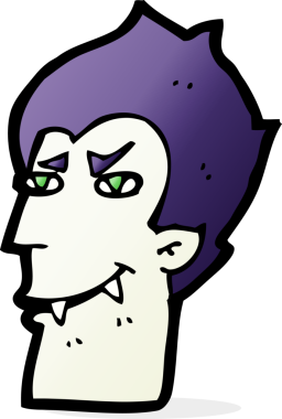 Bir insan tarafından çizilmiş vampir yüzü.