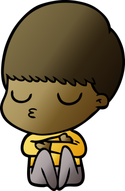 Bir insan tarafından çizilmiş sakin çocuk çizgi filmi.