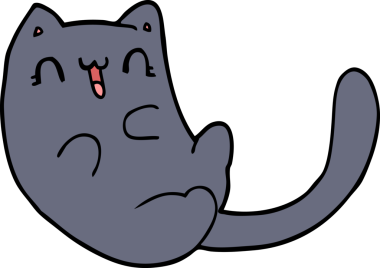 Bir insan tarafından çizilmiş çizgi film kedisi.