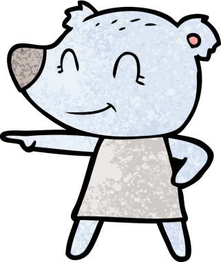 Bir insan tarafından çizilmiş dişi ayı çizgi filmi.