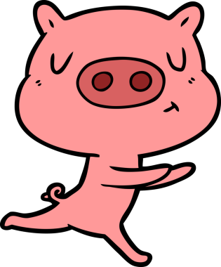 Bir insan tarafından çizilen çizgi film içerikli domuz.