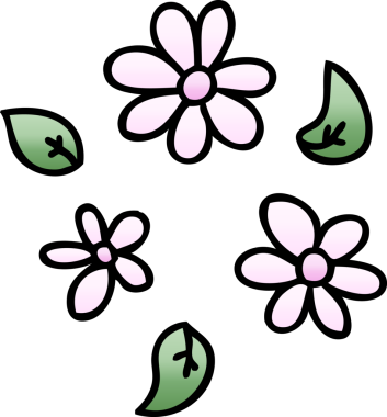 bir insan tarafından çizilmiş gölgelenmiş garip karikatür çiçekleri