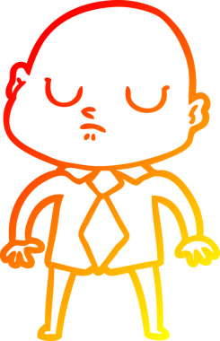 Bir insan tarafından çizilmiş kel bir adamın sıcak çizgi çizimi.