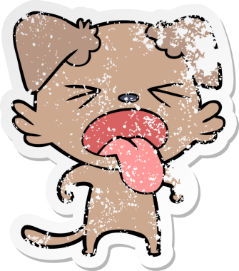 Bir insan tarafından çizilmiş iğrenç bir karikatür çıkartması.