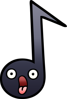 Bir insan tarafından çizilmiş bir notanın gölgelenmiş karikatürü