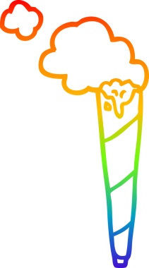 gökkuşağı gradyan çizgi çizimi Bir insan tarafından çizilmiş sigara rulo