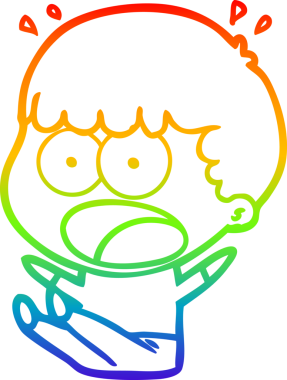 gökkuşağı gradyanı çizimi bir insan tarafından çizilmiş şok bir adam