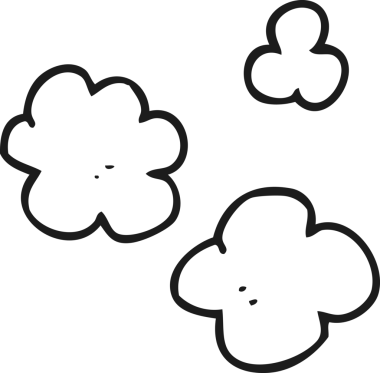 Bir insan tarafından çizilmiş siyah beyaz duman çizimi.