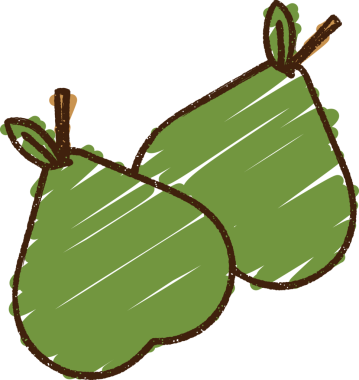 Bir insan tarafından çizilen meyve tebeşiri.