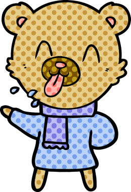 Bir insan tarafından çizilmiş bir çizgi film karakteri.