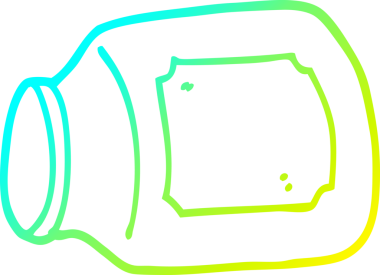 Bir insan tarafından çizilmiş bir karikatür kavanozunun soğuk gradyan çizimi.