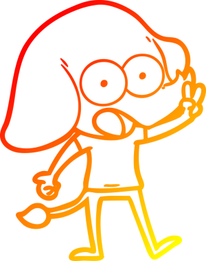 Bir insan tarafından çizilmiş şirin bir fil çizimi.