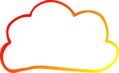 Bir insan tarafından çizilen sıcak çizgi hava bulutunun çizimi