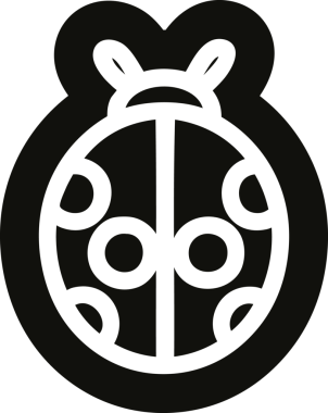 Bir insan tarafından çizilmiş sevimli uğur böceği simgesi